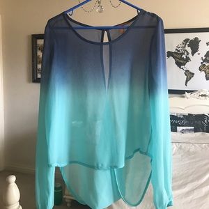 Sheer Ombré Long Sleeve M